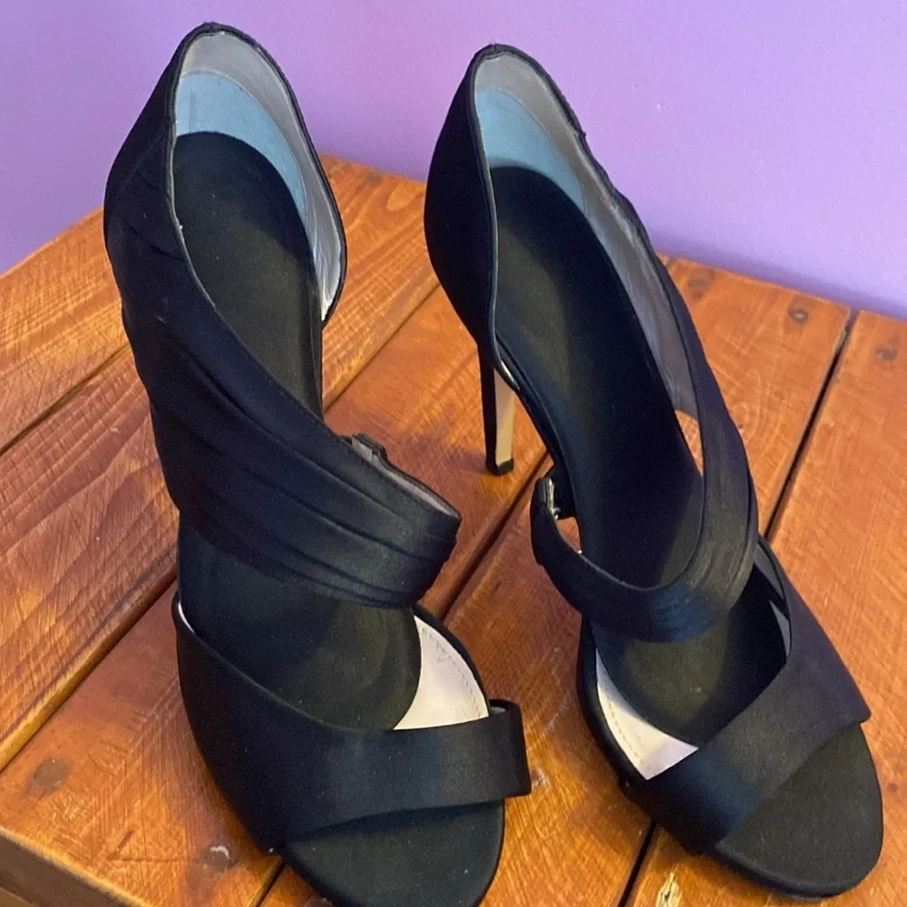 Open Toe Black 3” Stilettos